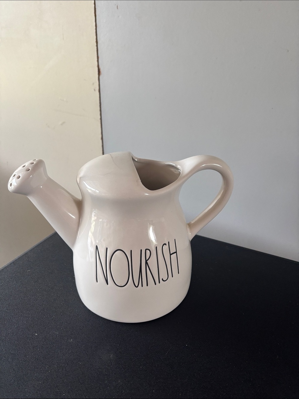 Rae Dunn Style "NOURISH" White Ceramic Watering Can